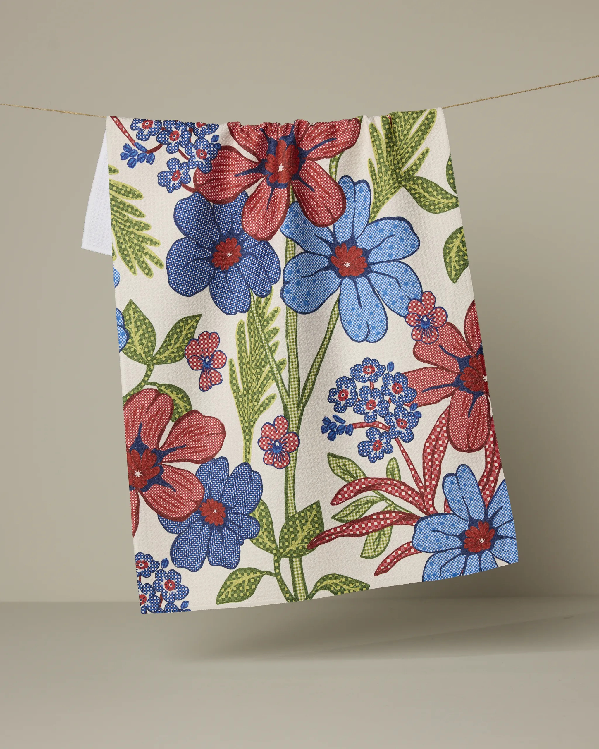 Plaid Floral Tea Towel | Geometry | Geometry