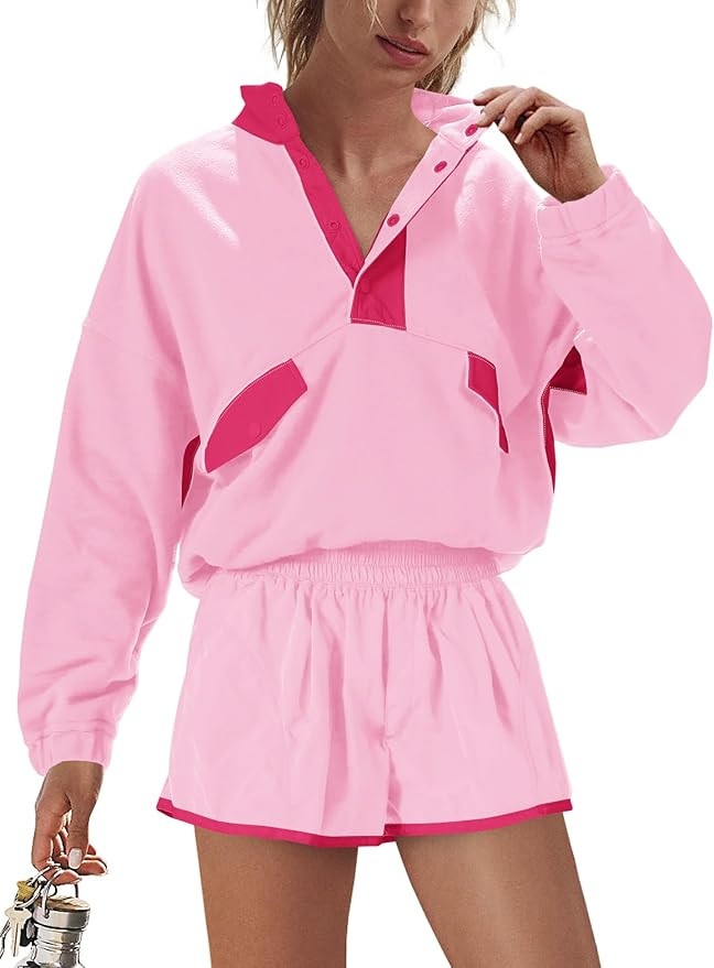 Nirovien Womens Workout Sets Athletic Activewear 2 Piece Sets Two Piece Outfits Pullover Sweatshi... | Amazon (US)