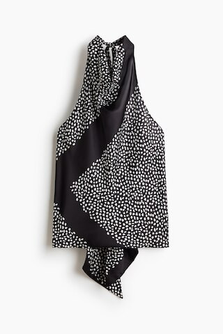 H & M - Halterneck Top - Black/Dotted | H&M (US + CA)