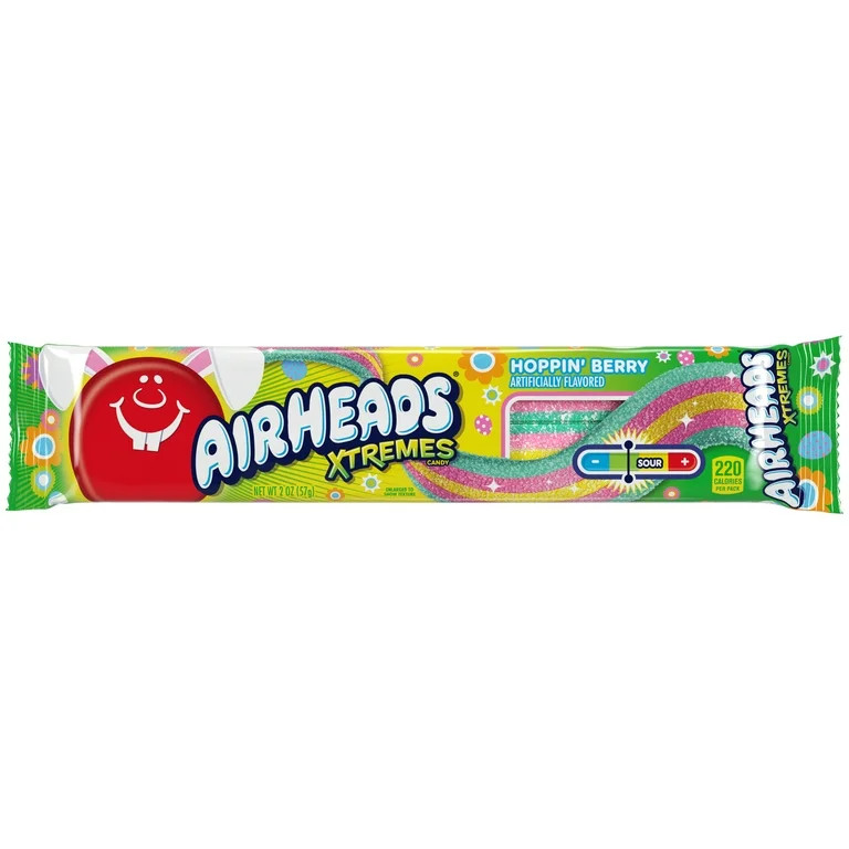 Airheads Xtremes Belts, Hoppin Berry Flavor, Sweetly Sour Easter Candy, Regular Size, 2 oz Tray | Walmart (US)