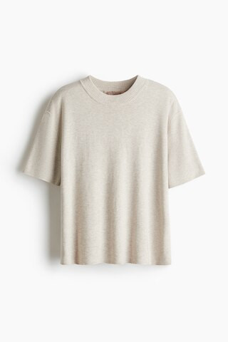 H & M - Fine-knit top - Beige | H&M (UK, MY, IN, SG, PH, TW, HK)