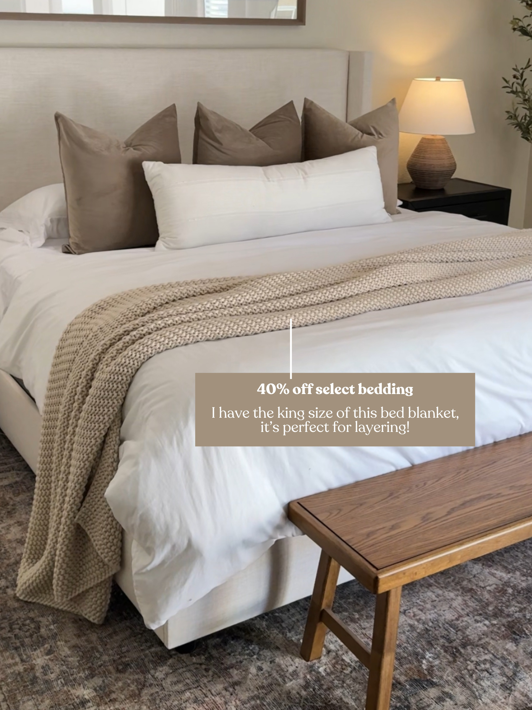 🛏️ 40% Off Target Bedding — Featuring My Favorite Casaluna Knit Blanket 🛏️
The Casaluna knit bed blanket (in the King size + Natural color) is part of Target’s 40% off bedding sale, and it’s one of my favorite layering pieces for a cozy, styled bed. The light beige tone adds warmth without overwhelming the space, and the chunky knit texture makes it feel elevated and inviting.

✔️ Soft, breathable knit—great year-round
✔️ Neutral, minimal look that goes with everything
✔️ Perfect for layering over duvets or folding at the foot of the bed
✔️ Looks luxe, feels cozy, and it’s washable too

If you’re refreshing your bedding, this is a must-grab while it’s on sale.

#targetcircleweek #targetbedding #casaluna #casalunaknitblanket #knitbedblanket #neutralbedding #kingsizeblanket #cozyhome #bedroomdecor #layeredbedding #modernbedroom #minimalhome #ltkhome #ltkfinds #ltkdeal #targethome #targetfinds #homedetails #interiorinspo

 

 #LTKHome #LTKSaleAlert #LTKFindsUnder100
