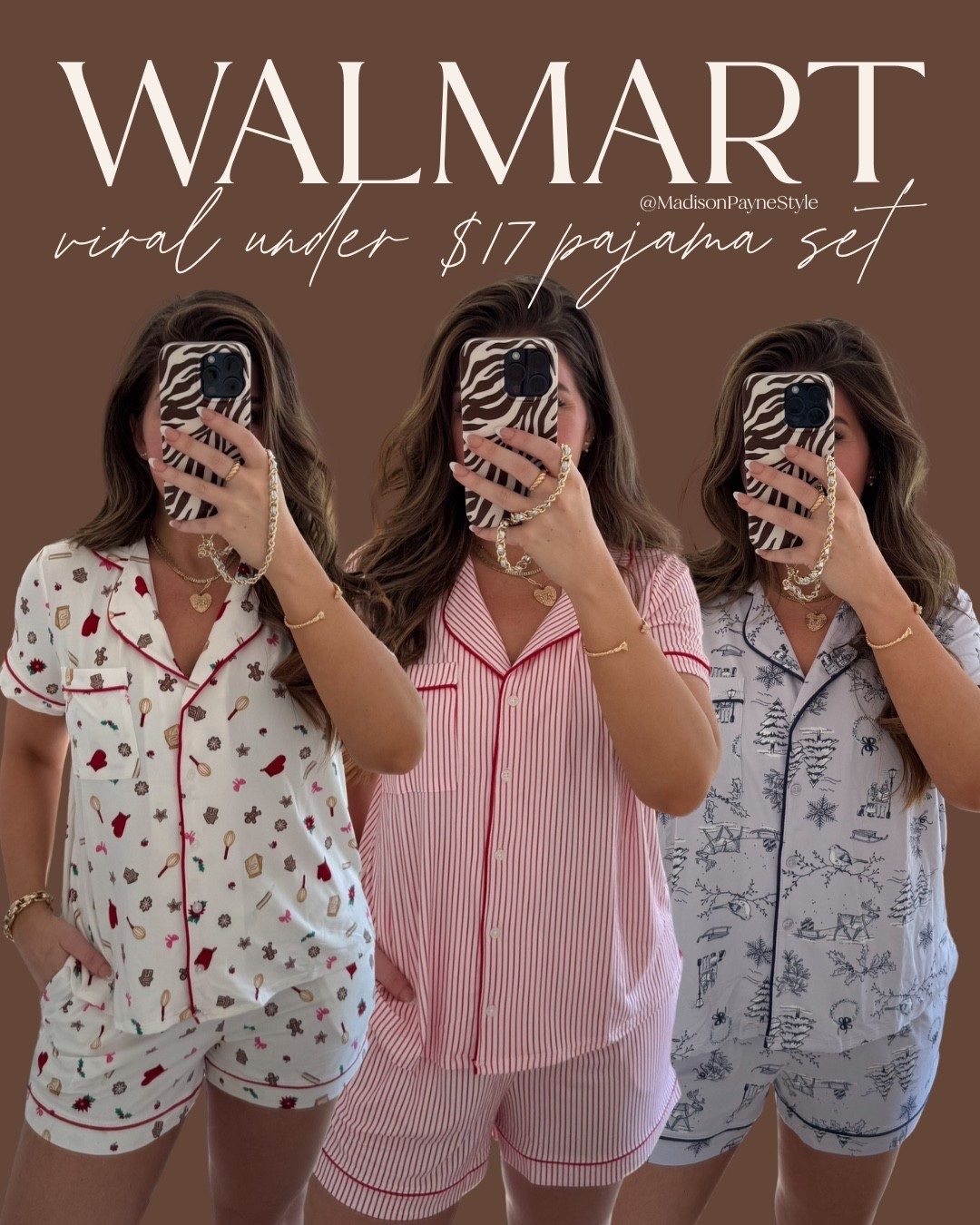 Viral WALMART under $17 PJ set! #walmartfashion they feel like the $65 Nordstrom moonlight pjs 😍 fit true size & also available in a long sleeve version #walmartfinds 

#LTKSeasonal #LTKFindsUnder50