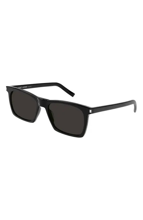 Saint Laurent 54mm Rectangular Sunglasses in Black at Nordstrom | Nordstrom