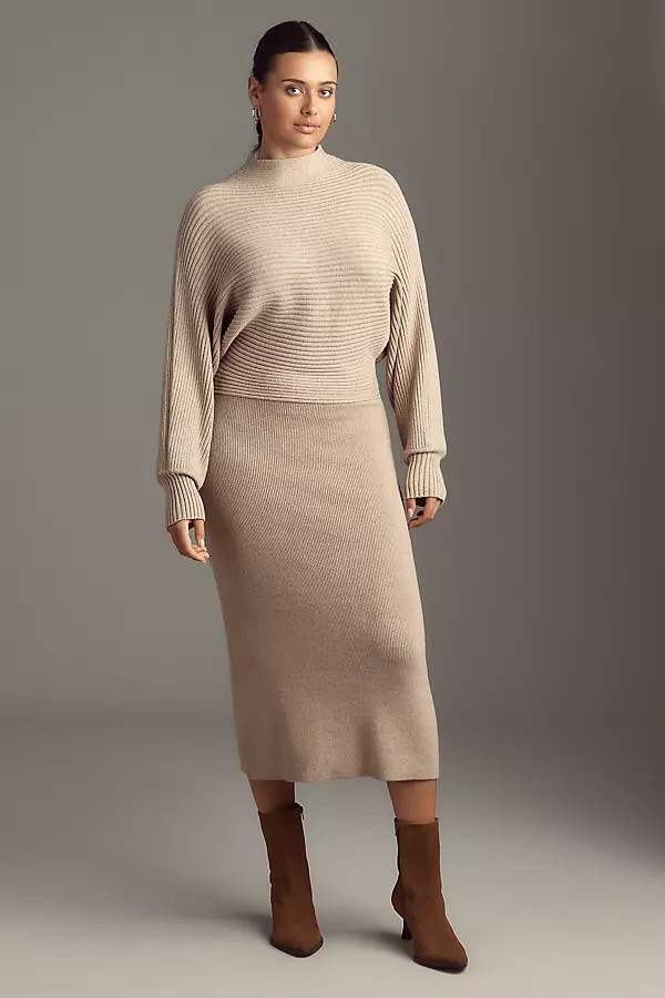 Long-Sleeve Slim Sweater Midi Dress | Anthropologie (US)