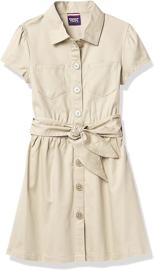 Amazon.com: French Toast Girls' Twill Safari Shirtdress, Khaki Beige, 5: Clothing, Shoes & Jewelr... | Amazon (US)
