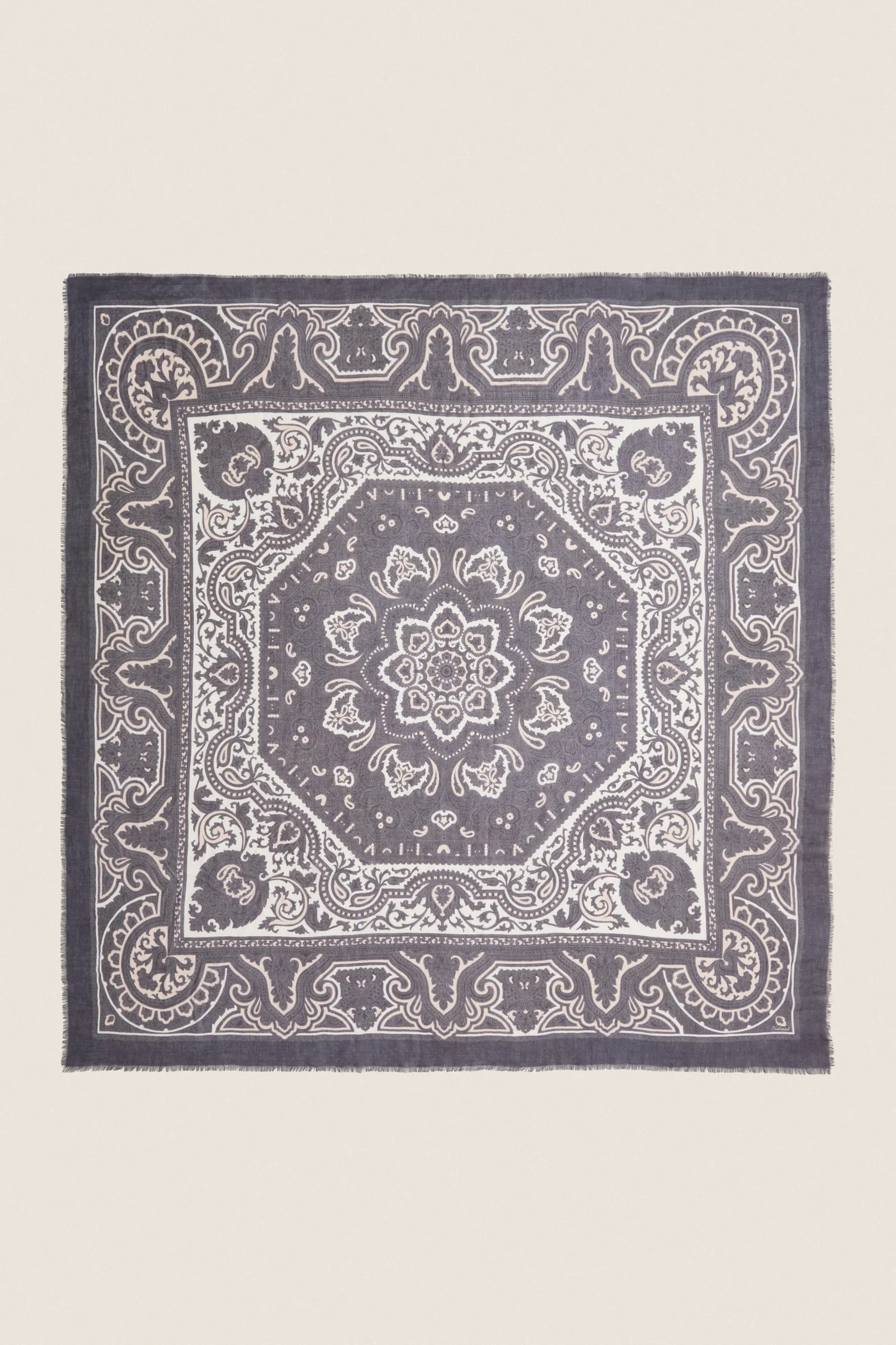 Navy Bandana Silk Cashmere Blend Large Scarf | Tuckernuck (US)