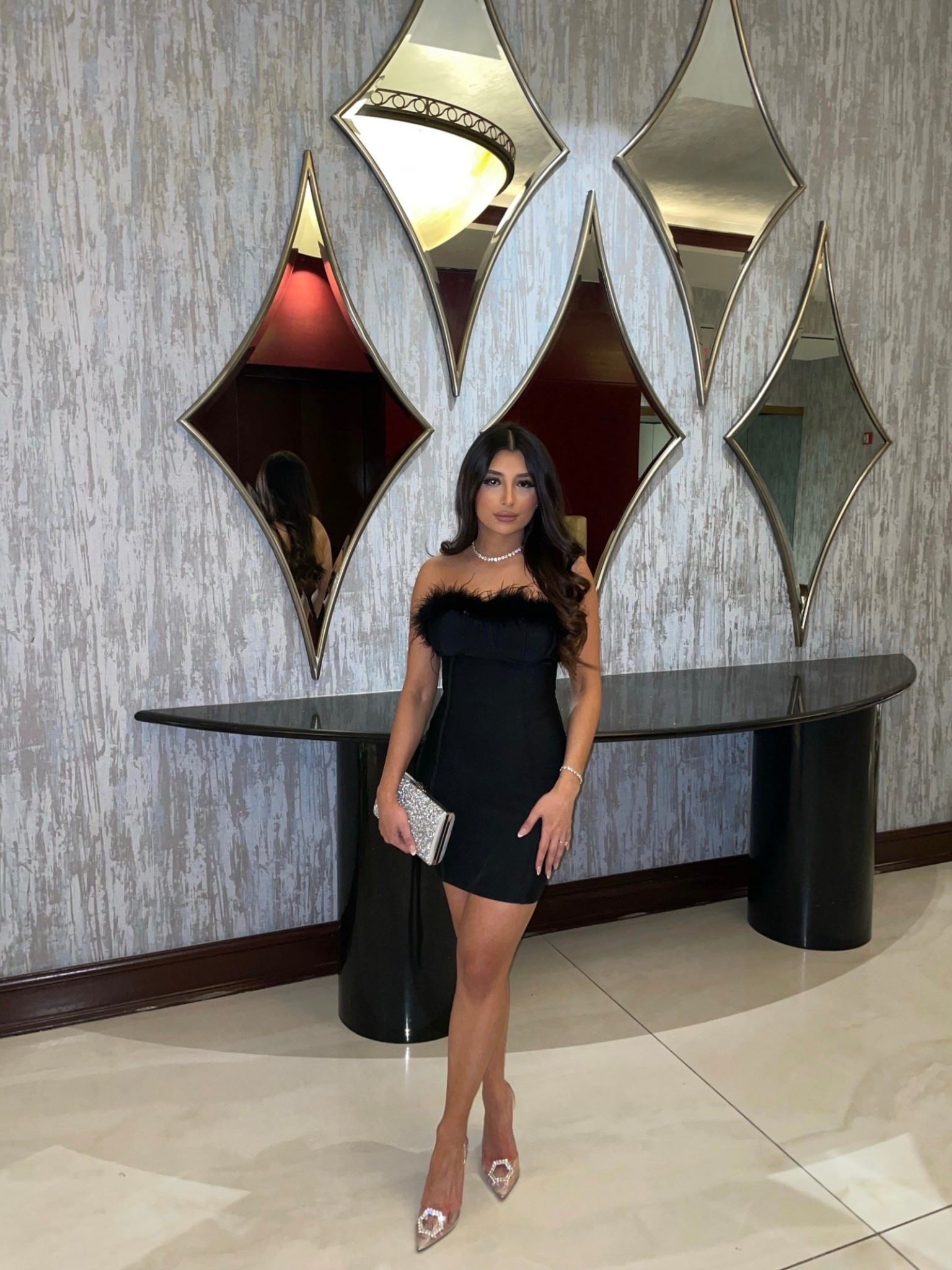 Black mini dress outfit for holiday parties ✨ Linking my feather dress, crystal heels, clutch, and glam essentials. Perfect for Christmas parties, NYE, and winter events.

#HolidayReady #PartyOutfit #LTKNightOut #NYEOutfitIdeas

#LTKHoliday #LTKCyberWeek #LTKgrwm