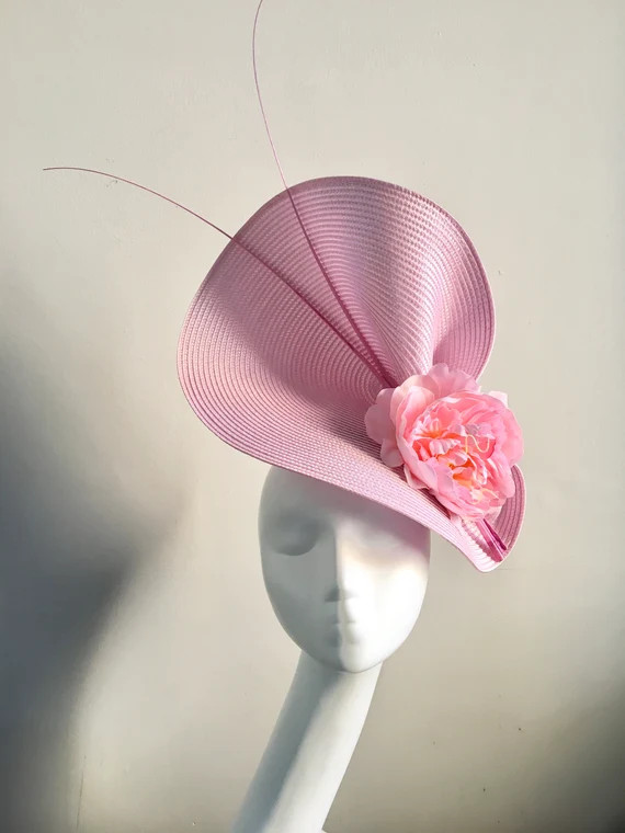 Pink Hat Fascinator Hatinator Royal Ascot Weddings Kentucky Derby Mother of the Bride Church Hat ... | Etsy (US)