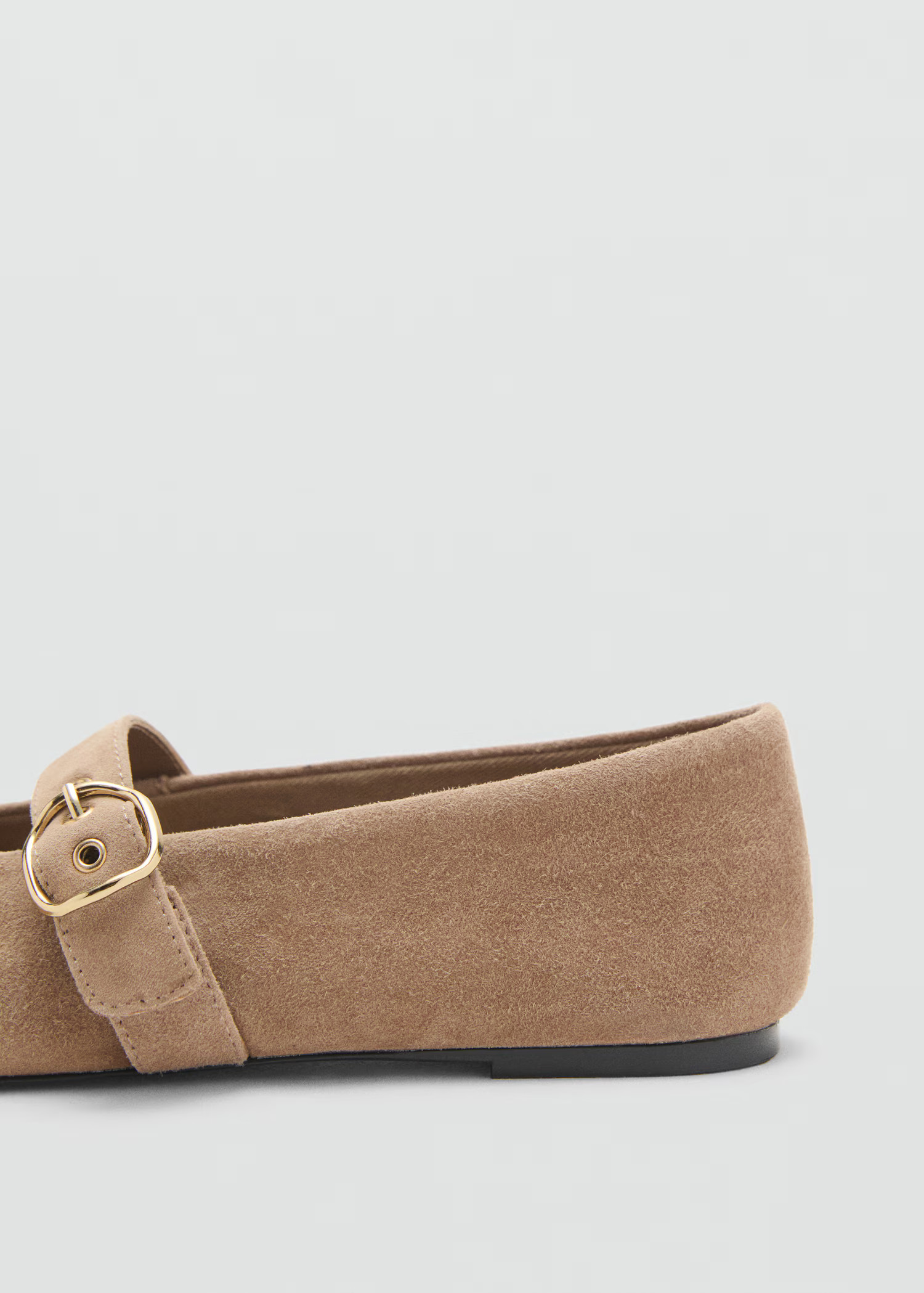 Suede leather ballet flats - Women | MANGO United Kingdom | MANGO (UK)
