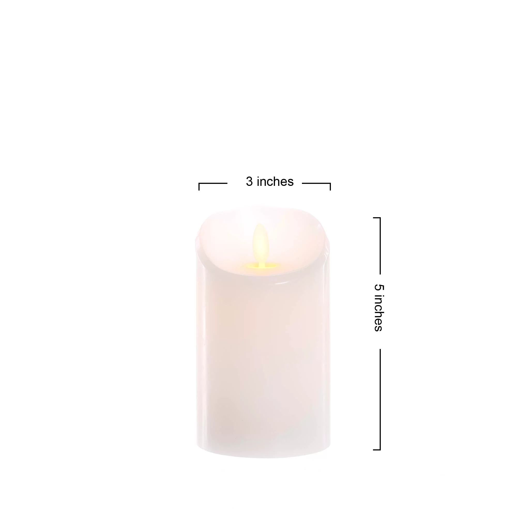 Better Homes & Gardens Flameless LED Motion Flame Pillar Candle, 3x5", White | Walmart (US)