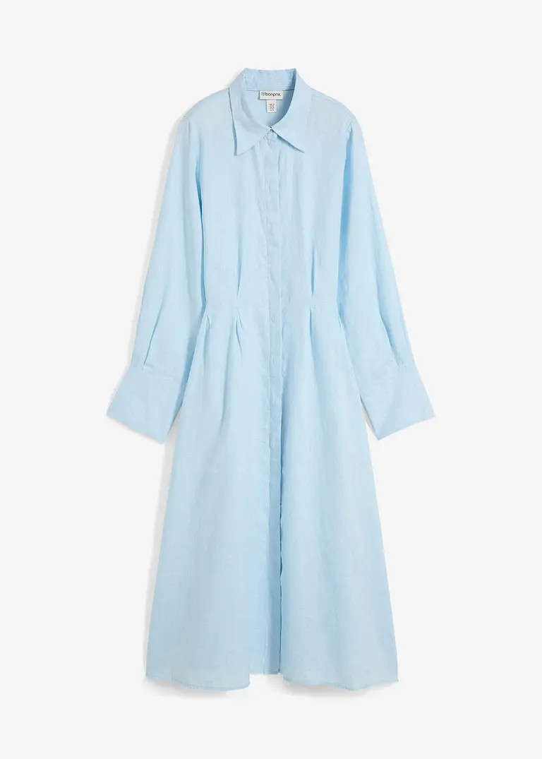 Hemdblusenkleid aus reinem Leinen | Bonprix DE