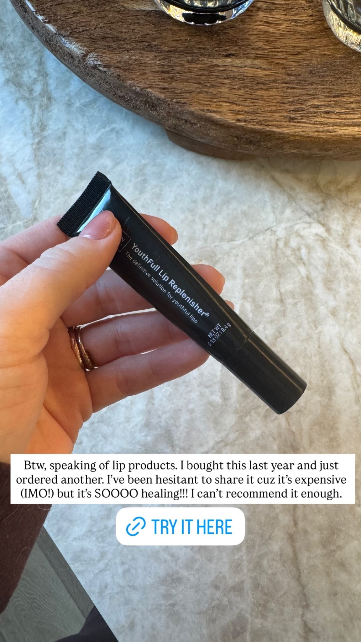 Btw, speaking of lip products. I bought this last year and just ordered another. I’ve been hesitant to share it cuz it’s expensive (IMO!) but it’s SOOOO healing!!! I can’t recommend it enough.