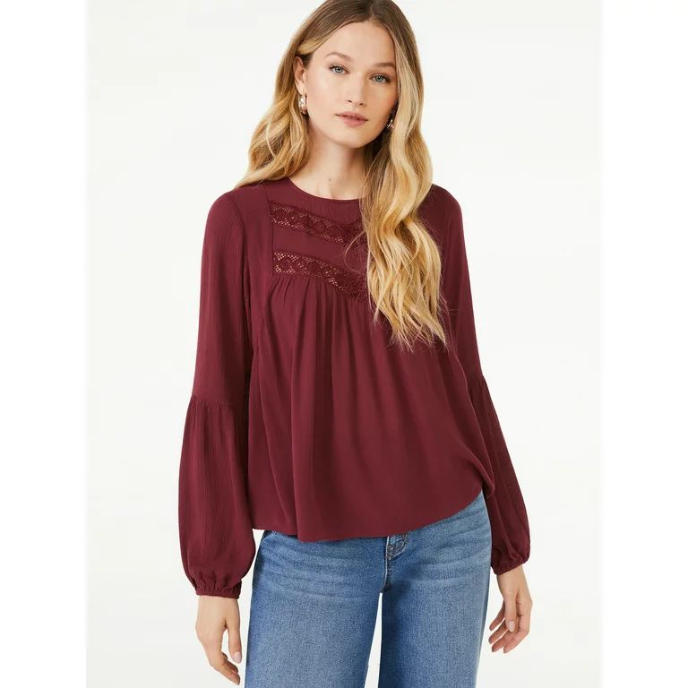 Scoop Women's Blouson Sleeve Top | Walmart (US)