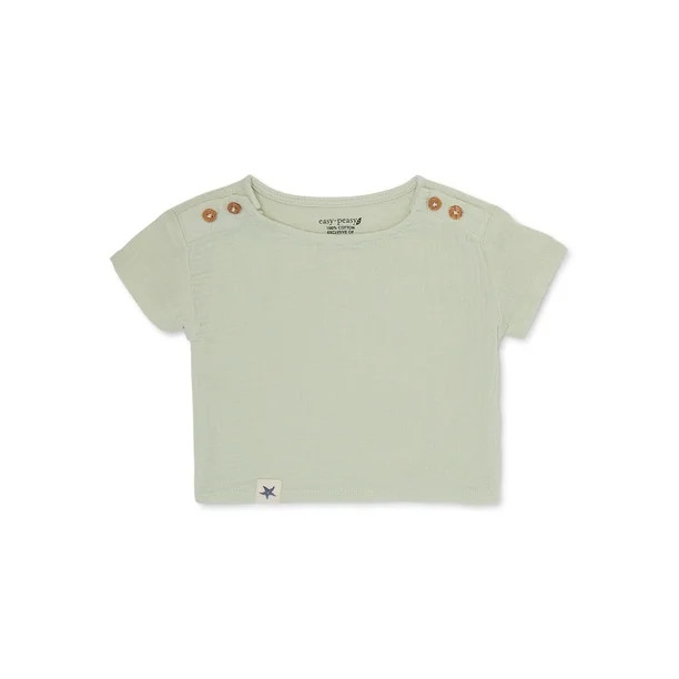 easy-peasy Baby Short Sleeve Solid Woven Tee, Sizes 0-24 Months | Walmart (US)