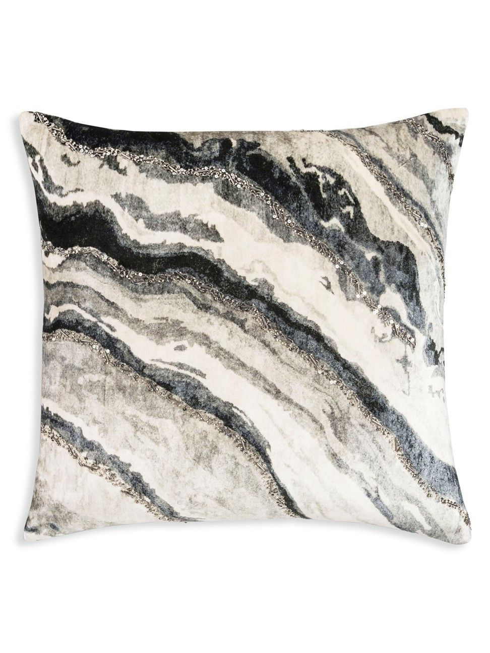 Onyx Distressed Marble Velvet Pillow | Saks Fifth Avenue