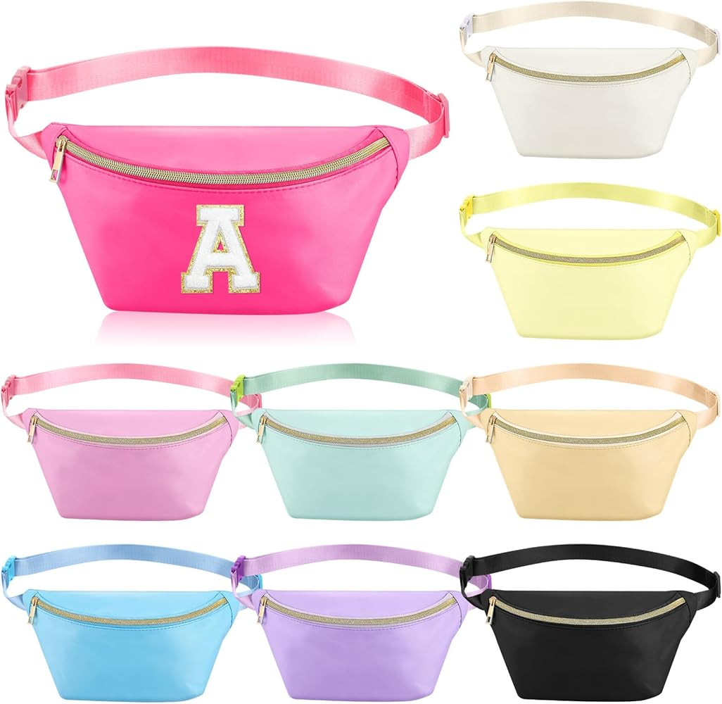 Amylove 9 Pieces Fanny Packs Nylon Waist Bag Zipper Travel Running Bag with Adjustable Strap for ... | Amazon (US)