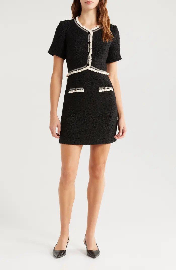Lace Trim Tweed Minidress | Nordstrom