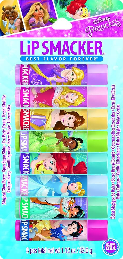 Lip Smacker Disney Princess Flavored Lip Balm Party Pack 8 Count, Clear, For Kids | Amazon (US)