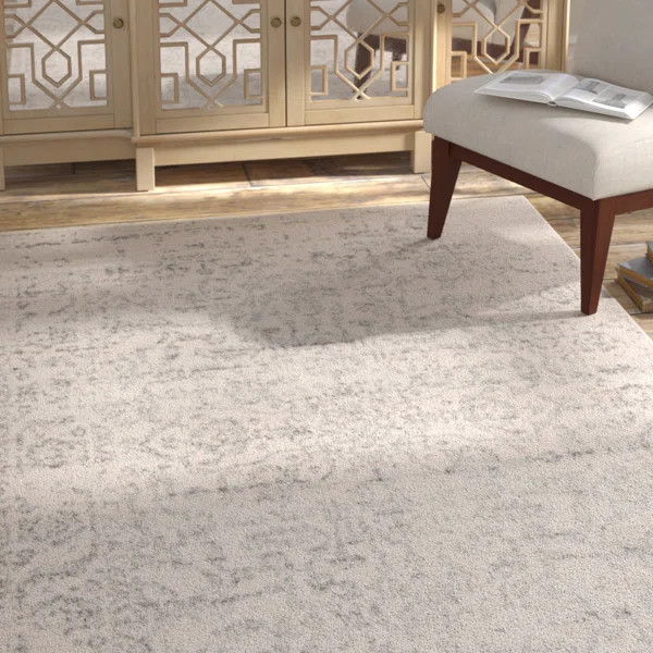 Christa Oriental Area Rug in Silver/Ivory | Wayfair North America