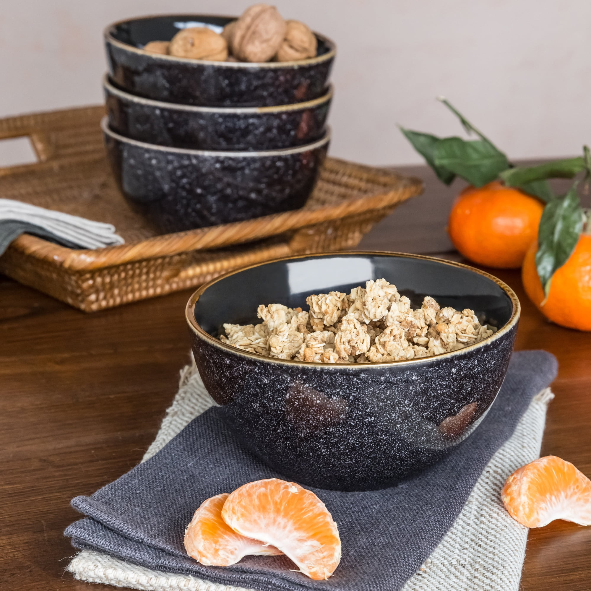 Better Homes & Gardens Burns Bowls, set of 4, Black | Walmart (US)