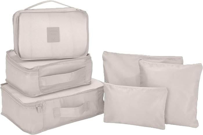 G-FORCE 6-Piece Packing Cube Set | Travel Organizers for Luggage | Suitcase Packing Organizers | Travel Accessories for Carry-On | 100% Polyester | Amazon (US)