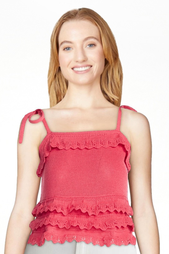 Scoop Women's Tie Ruffle Sweater Tank, Sizes XS-XXL | Walmart (US)