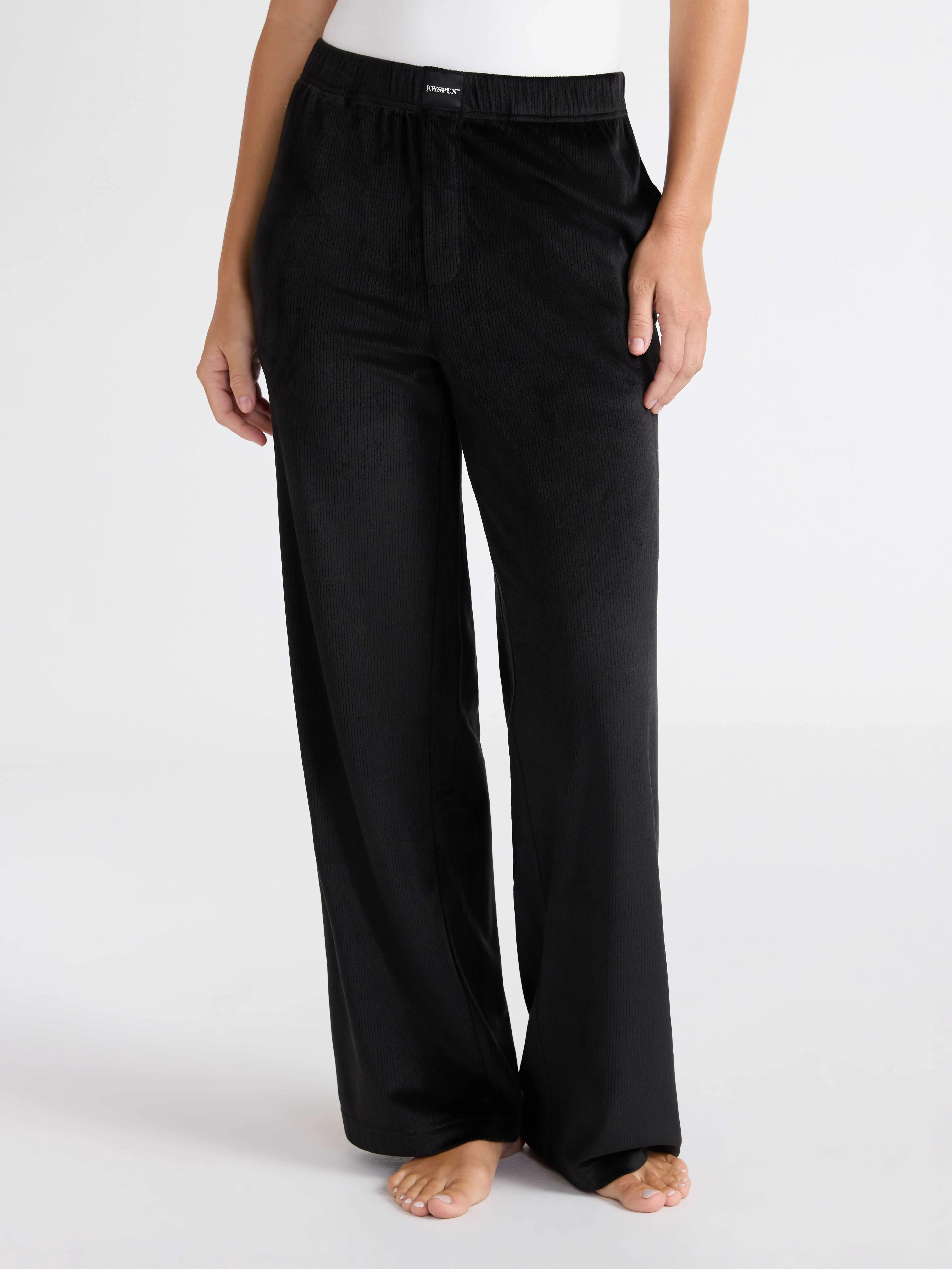 Joyspun Women's Velour Wide-Leg Sleep Pants, Size XS-3X | Walmart (US)
