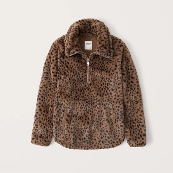 Half-Zip Faux Fur Sweatshirt | Abercrombie & Fitch (US)