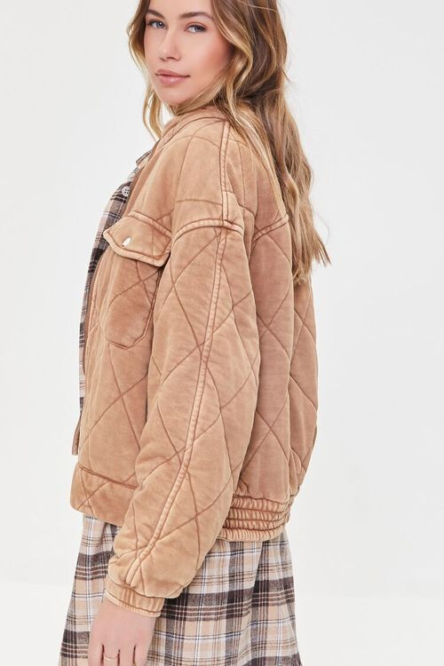 Quilted Mineral Wash Zip-Up Jacket | Forever 21 (US)