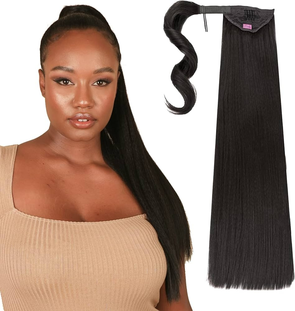 INH Hair Miya Ponytail Extension 26 inch Long Clip in Wrap Around Straight Pony Tail Hairpiece fo... | Amazon (US)