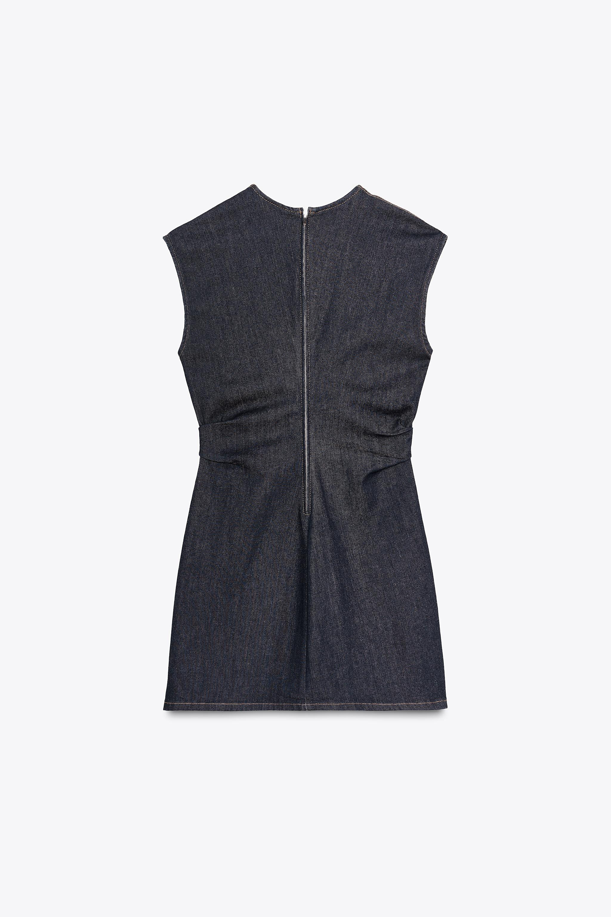 TRF DRAPED DENIM MINI DRESS | Zara US