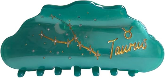 Fantasy Taurus Sign Hair Clips,Novelty Acetate Claw Clip,Zodiac Hair Clips for Women,Emerald | Amazon (US)