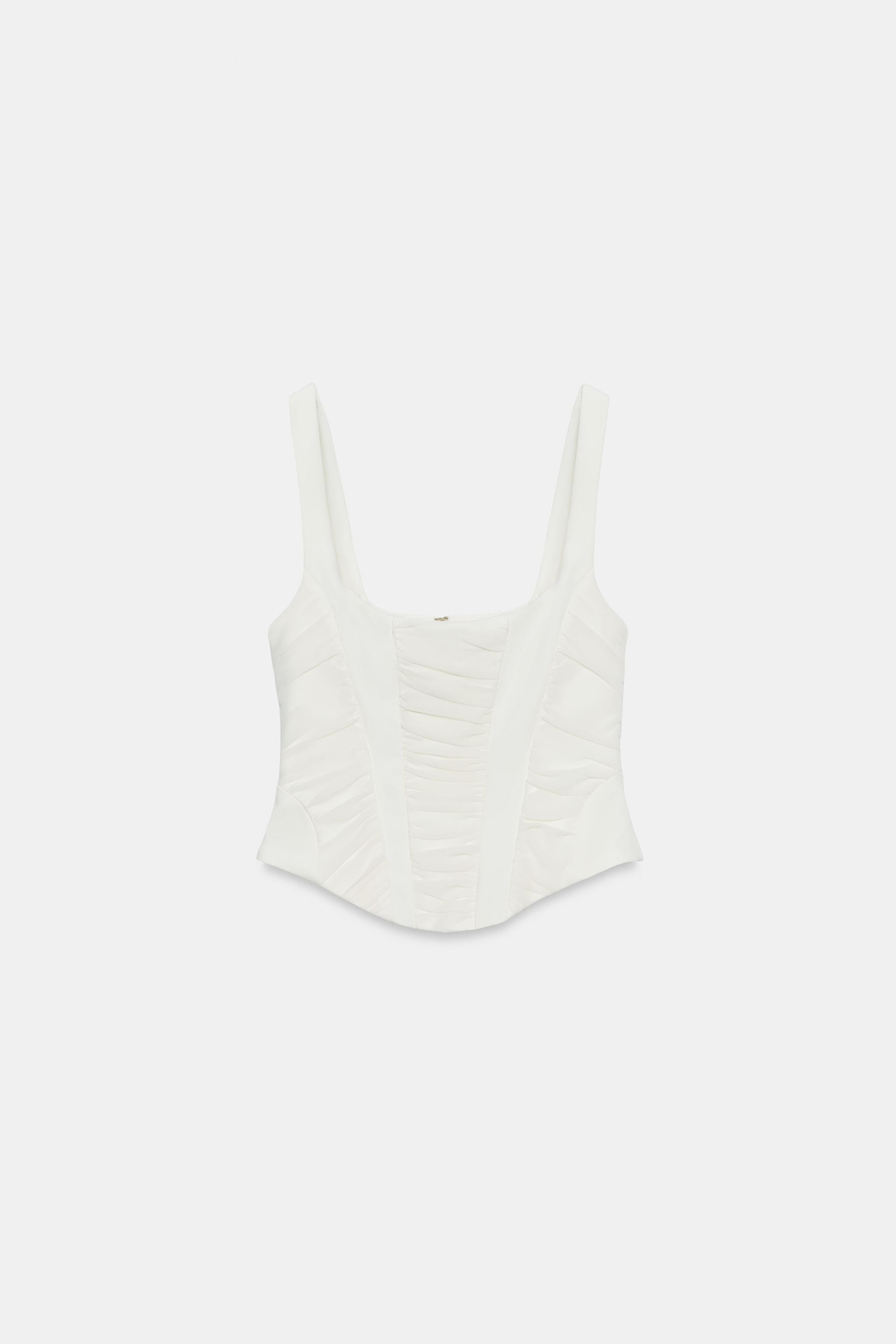 CORSETRY-INSPIRED TOP WITH TULLE | Zara UK