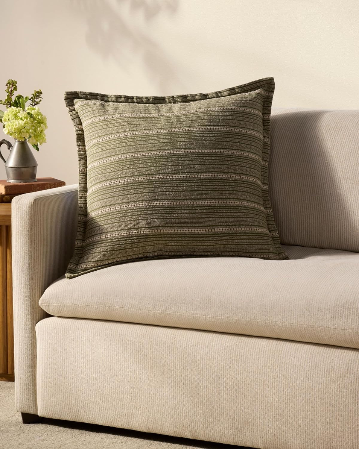 Loloi Chris Loves Julia Howie Green/Natural Cover w/Down Pillow | Amazon (US)