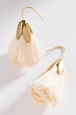 Fabric Flower Drop Earrings | Anthropologie (US)