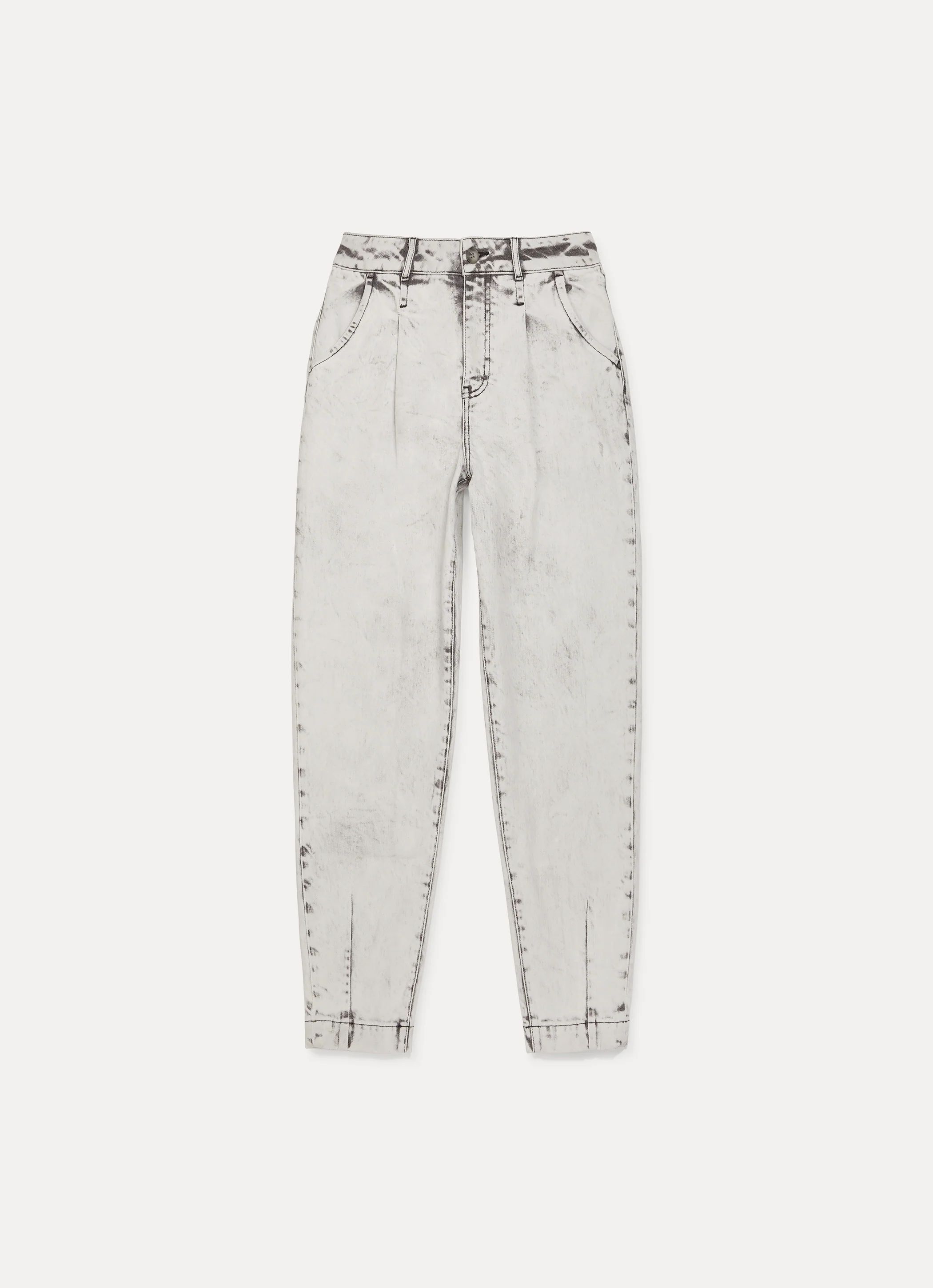 Leighton Pleated Denim Pants Gray | Something Navy | Something Navy