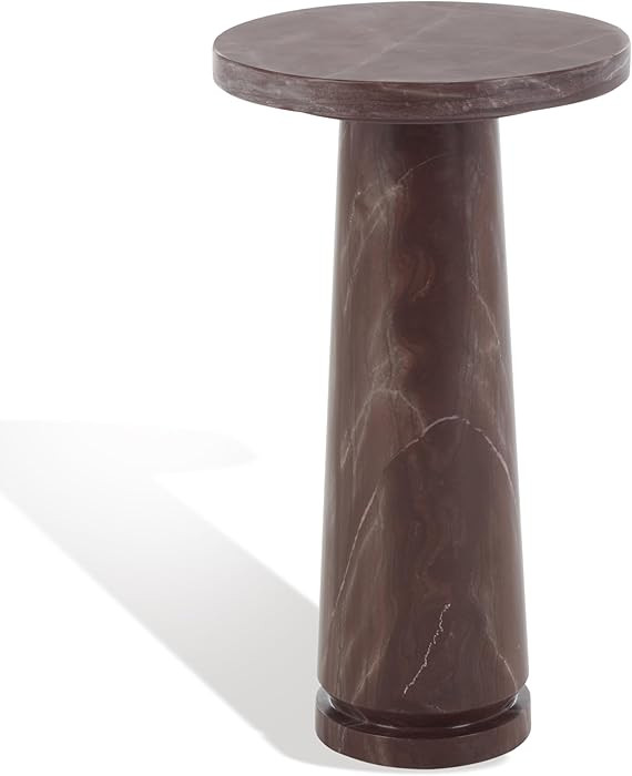 SAFAVIEH Couture Collection Valentia Pink Marble Round Accent Table | Amazon (US)