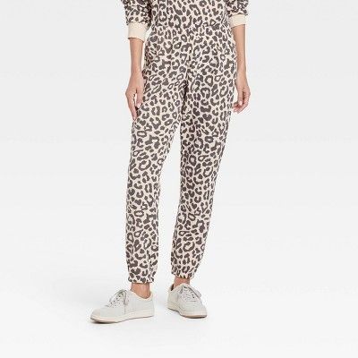 Women's Graphic Jogger Pants - Leopard Print | Target