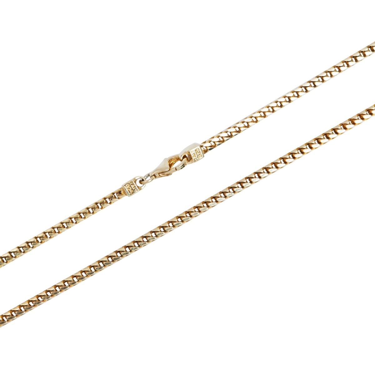 3mm Italian Made Franco Chain Necklace Gold - Short | Wolf & Badger (US)