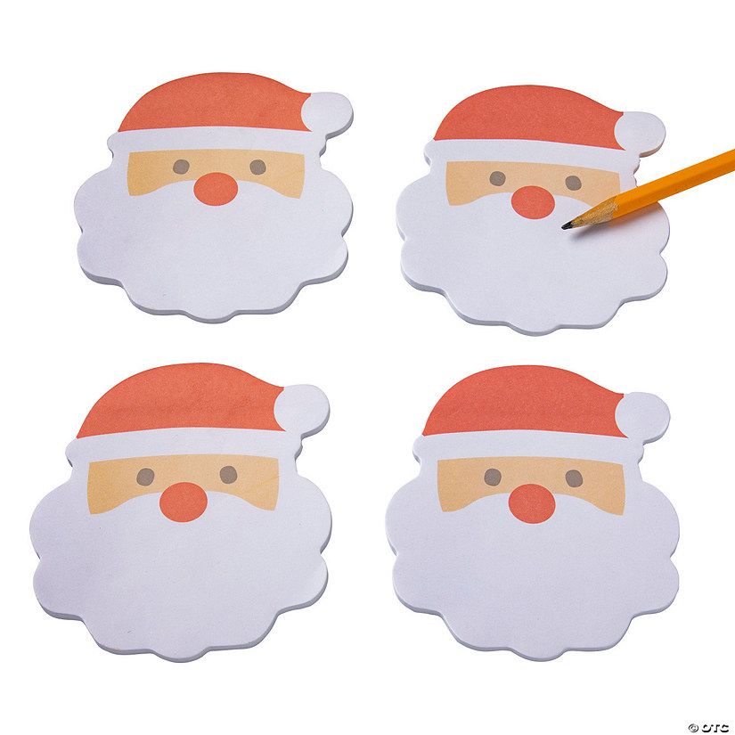 Santa-Shaped Sticky Notes - 12 Pc. | Oriental Trading Company