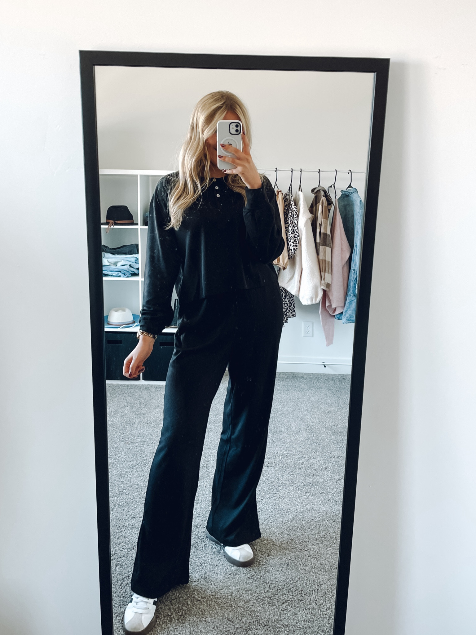 the comfiest lounge set! More colors! Wearing M, the pants are plenty long—I’m 5’6”
Adidas: true to size

| fall outfit | winter outfit | loungewear 

#LTKSeasonal #LTKCyberWeek #LTKFindsUnder100