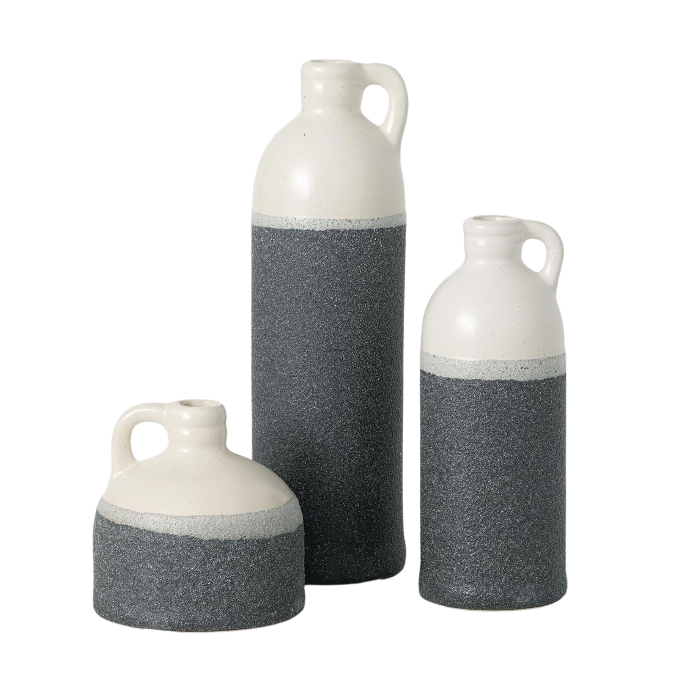 Sullivans Jug Vase Set, Two Tone White and Grey Texture Farmhouse Decor for Your Kitchen, Bedroom... | Amazon (US)