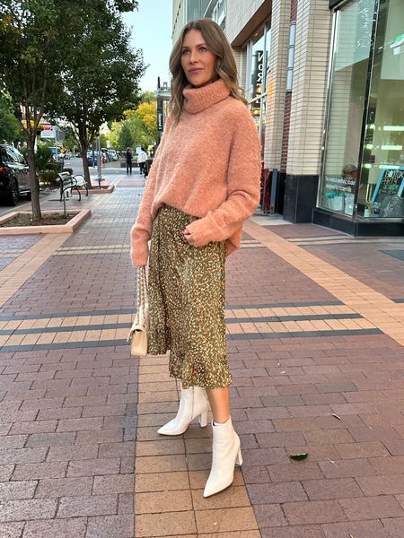 Layered this sweater from Amber Massey x pink lily over the dress! Booties are on sale as well. In small in everything and booties are tts! Great Denver Colorado dinner outfit! 

#LTKfindsunder100 #LTKtravel #LTKsalealert