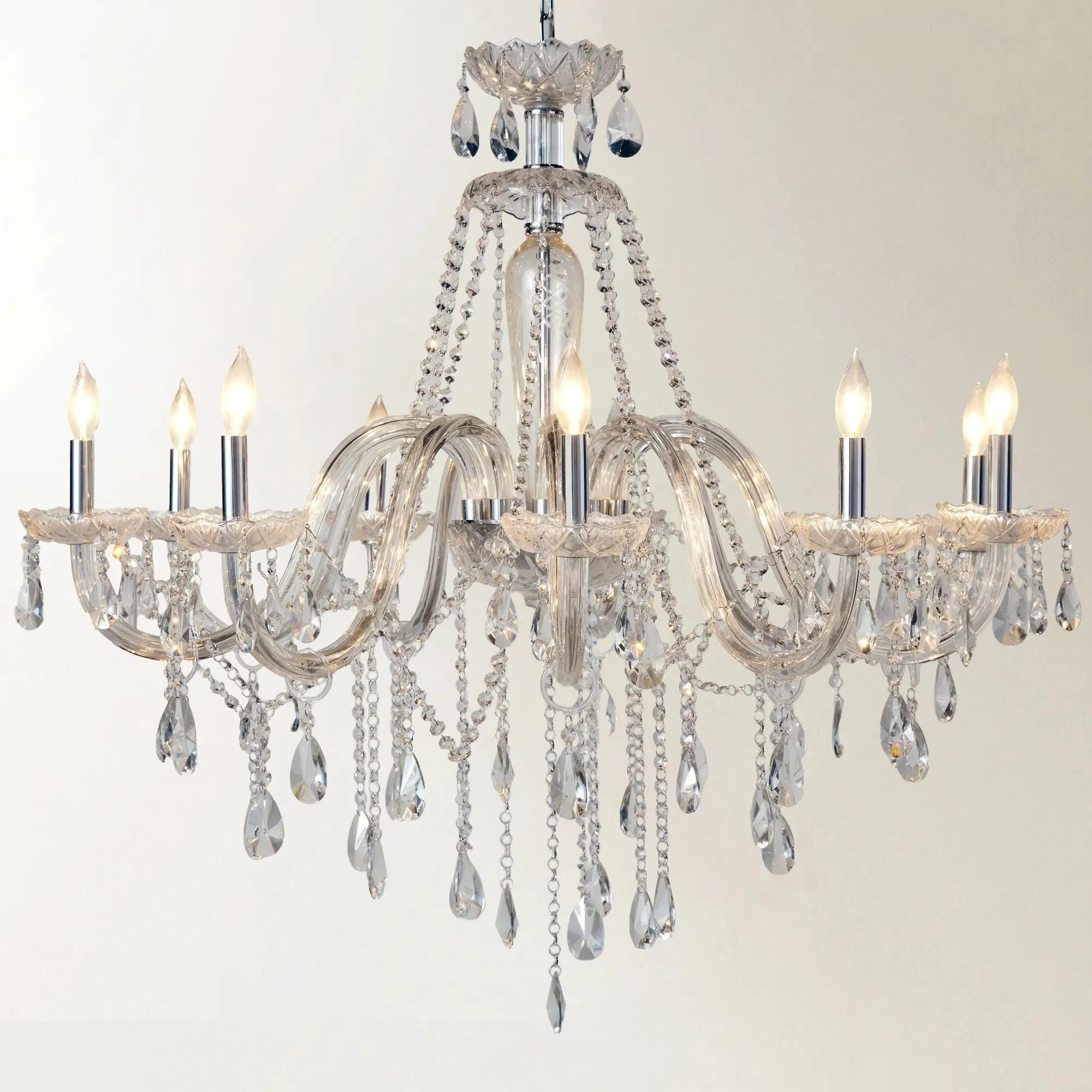 Omni Chandelier | Clear | Chandelier | Z Gallerie | 38.5''Diameter x 38.5''H | Glass Nickel Hardware | Z Gallerie
