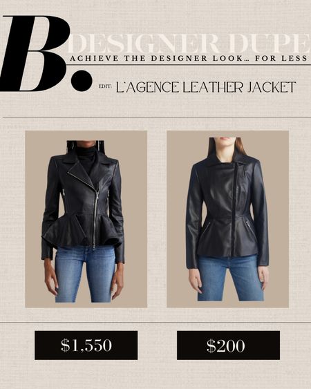 This L’Agence leather peplum jacket reminds me of an Alexander McQueen leather jacket that is 5x that price… but for those who don’t want to spend that much, I’ve found an amazing dupe that is a fraction of the price of the L’Agence version. 

~Erin xo 

#LTKSeasonal #LTKstyletip