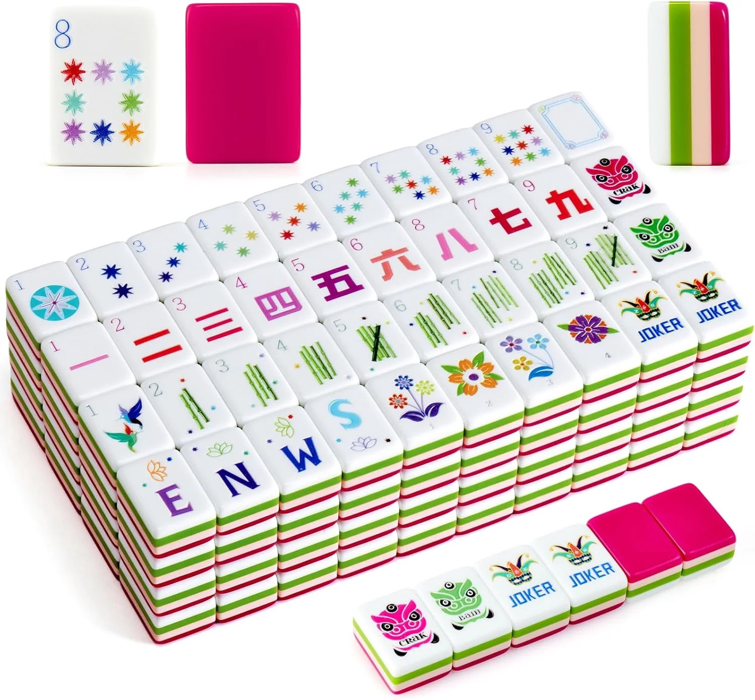 American Mahjong Tile Set(4 Layer), 160 Acrylic Engraved Tiles Beautiful Mahjong Gifts Great for ... | Walmart (US)