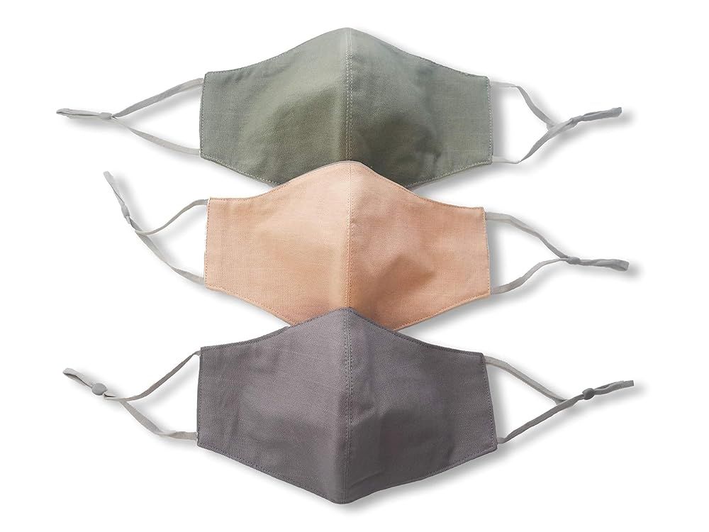 Grey Green Peach Face Masks with nose wire filter pocket adjustable ear loops HANDMADE in USA PAC... | Amazon (US)