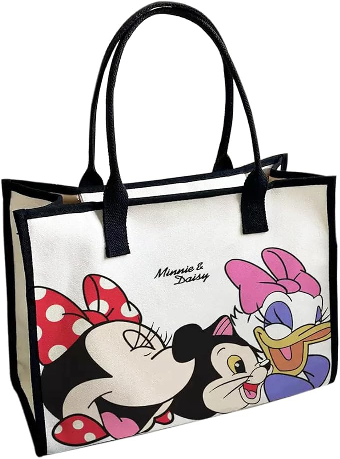 Cute Canvas Tote Bag with Zipper & Inner Pocket, Reusable Gift Bag for Women, Large Work Beach Tr... | Amazon (US)