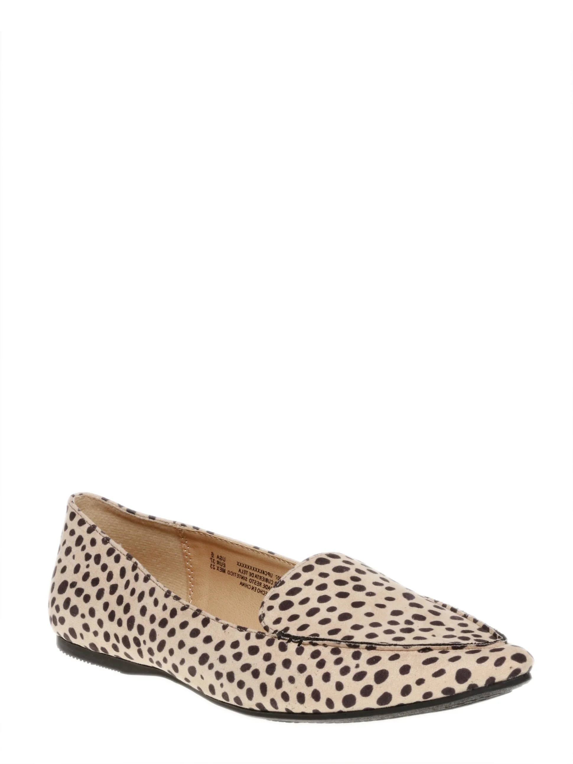 Women's Time and Tru Animal Print Feather Flat | Walmart (US)
